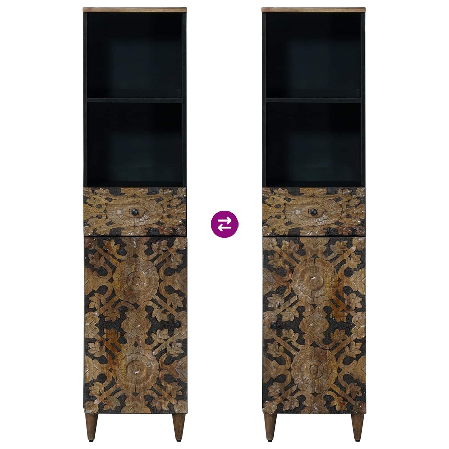 vidaXL Ντουλάπι Μπάνιου Καφέ 38 x 33,5 x 160 εκ Στερεό ξύλο μάνγκο