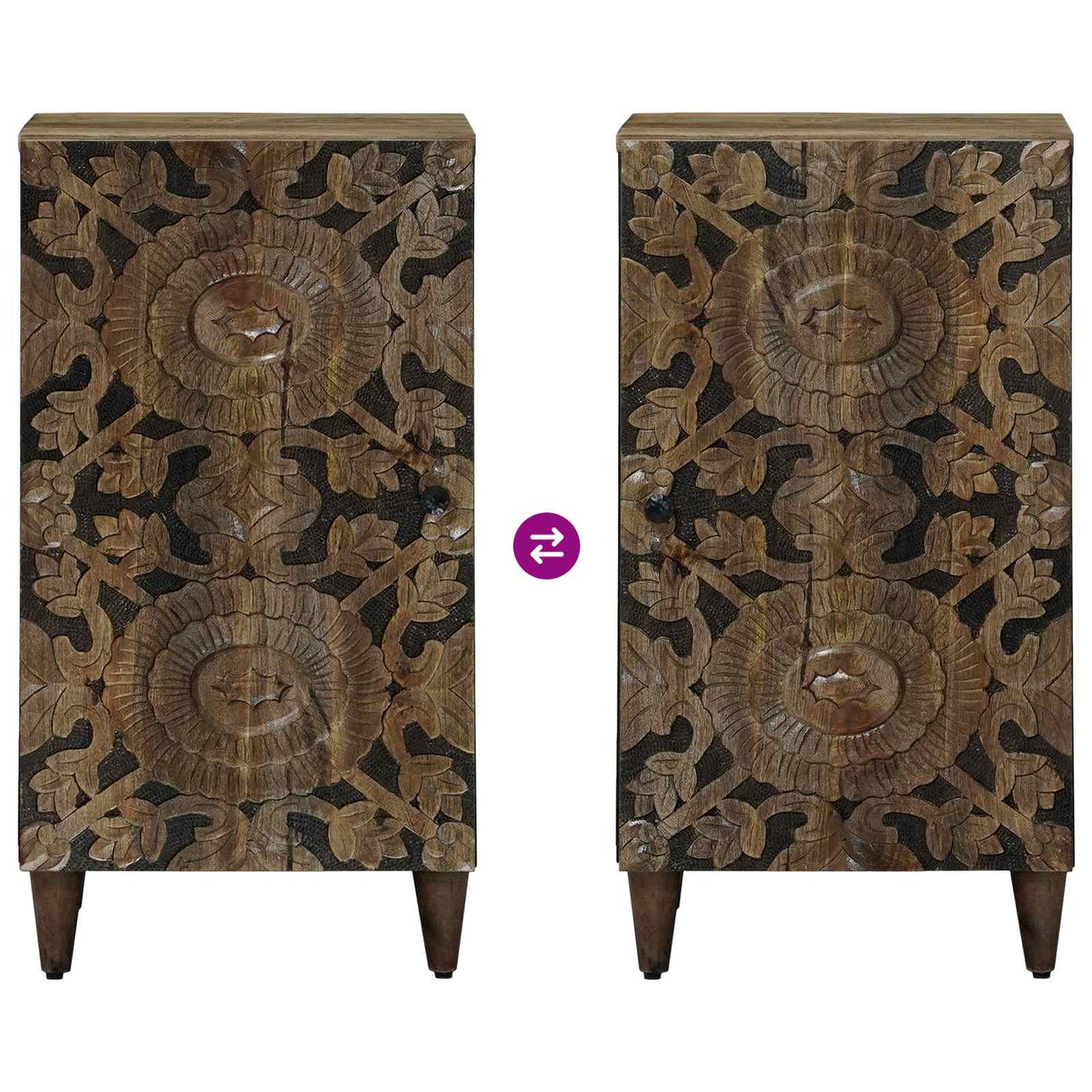 vidaXL Πλαϊνό γραφείο Καφέ 40 x 33,5 x 75 εκ Στερεό ξύλο μάνγκο