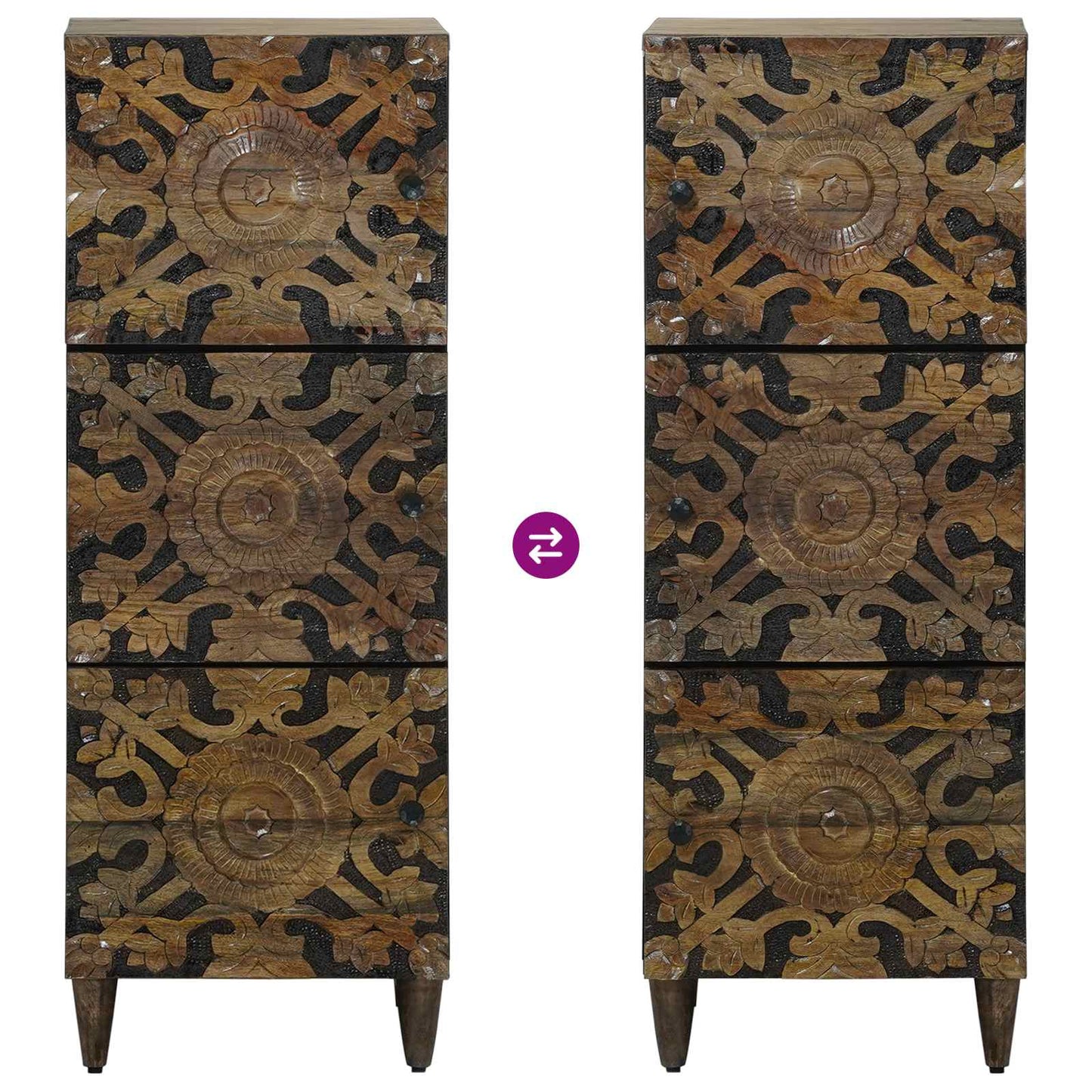 vidaXL Ψηλή Επιφάνεια Καφέ 40 x 33,5 x 110 εκ Στερεό ξύλο μάνγκο