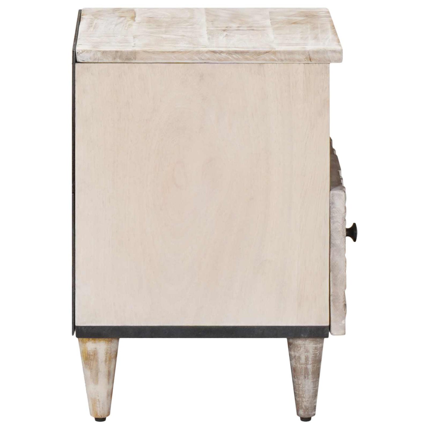 vidaXL Κρεβατοκάμαρα 2 τμχ. Λευκό 40 x 33 x 46 εκ. Στερεό ξύλο μάνγκο