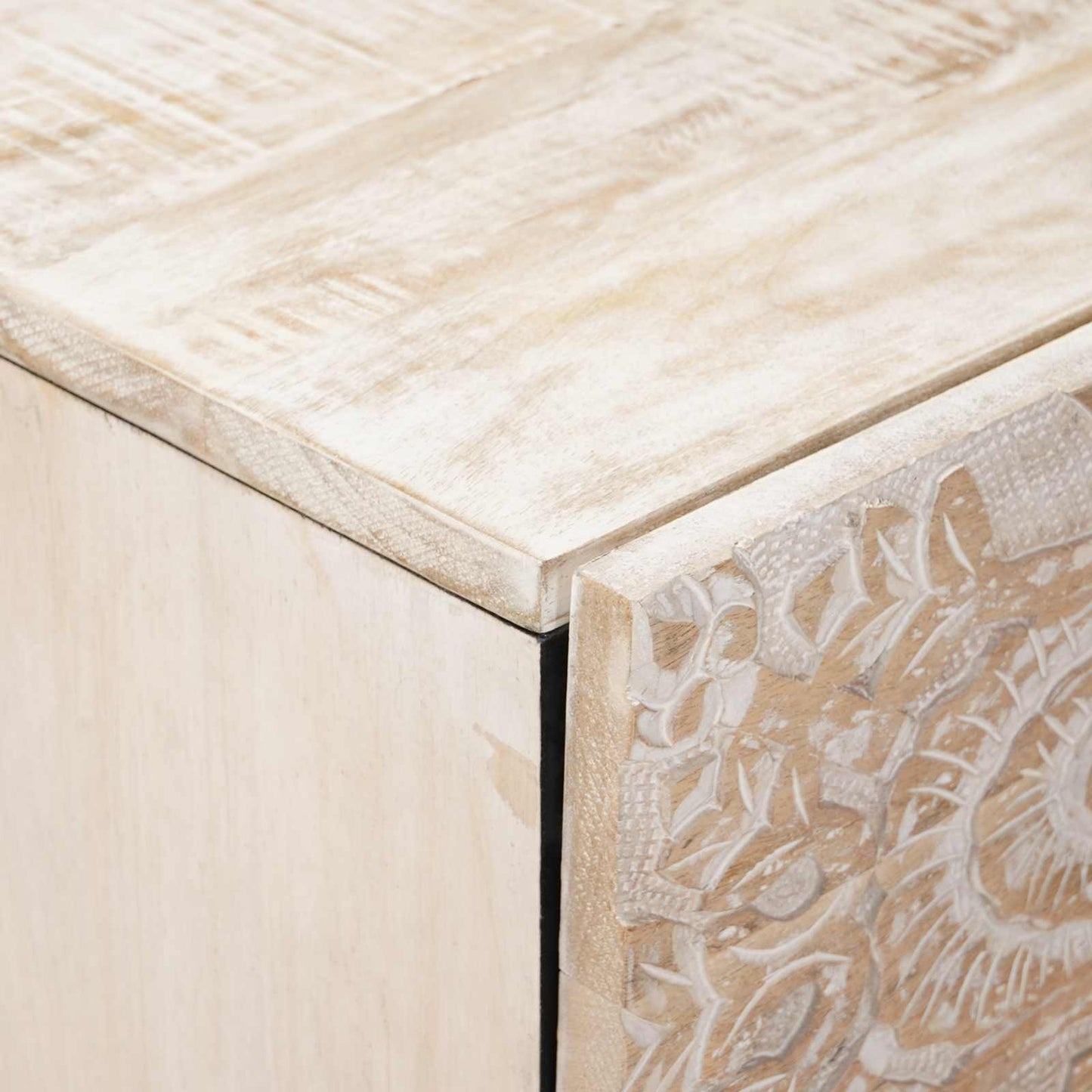 vidaXL Πλαϊνό γραφείο Λευκό 40 x 33,5 x 75 εκ Στερεό ξύλο μάνγκο