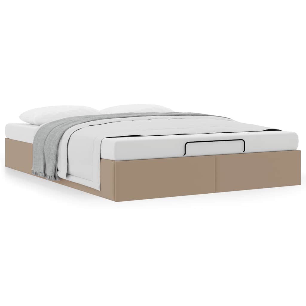 vidaXL Οθωμανικό κρεβάτι χωρίς στρώμα Cappucino 140x190cm Faux Leather