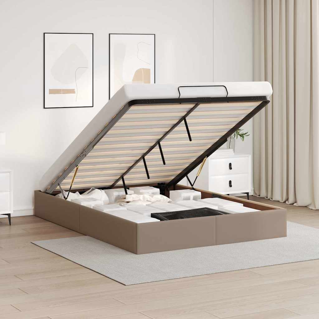 vidaXL Οθωμανικό κρεβάτι χωρίς στρώμα Cappucino 80x200 cm Faux Leather