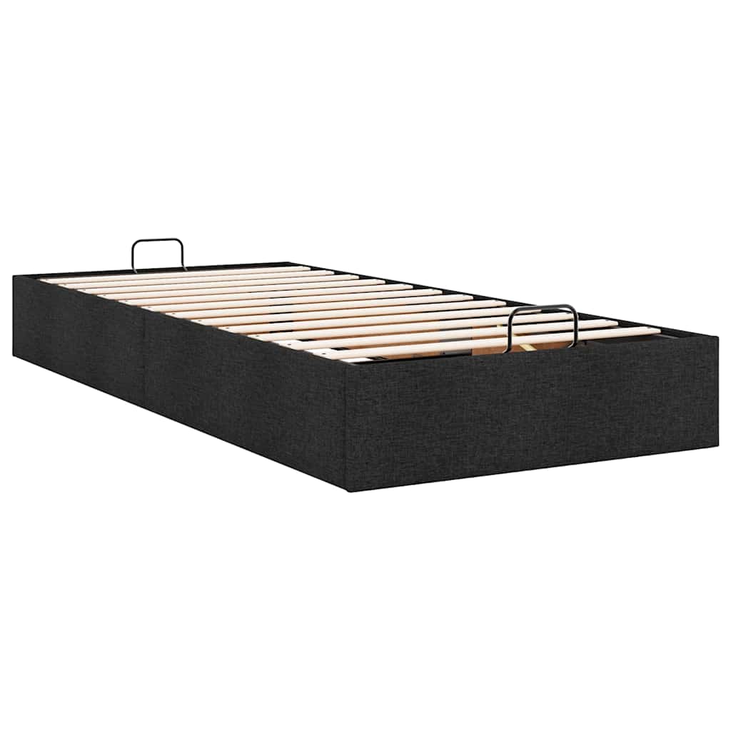vidaXL Οθωμανικό πλαίσιο κρεβατιού χωρίς στρώμα Μαύρο 90x190 cm Ύφασμα
