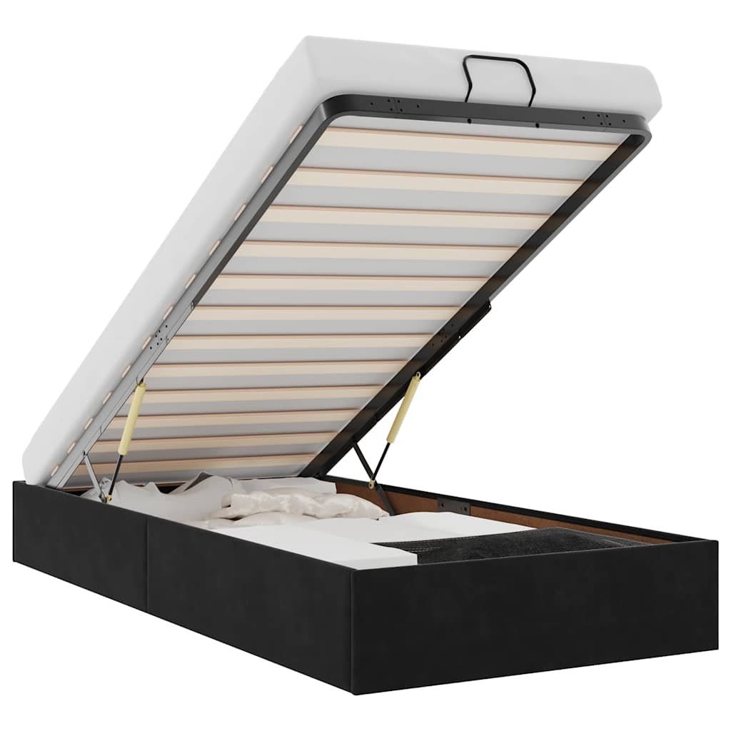 vidaXL Οθωμανικό πλαίσιο κρεβατιού χωρίς στρώμα Μαύρο 100x200cm Velvet