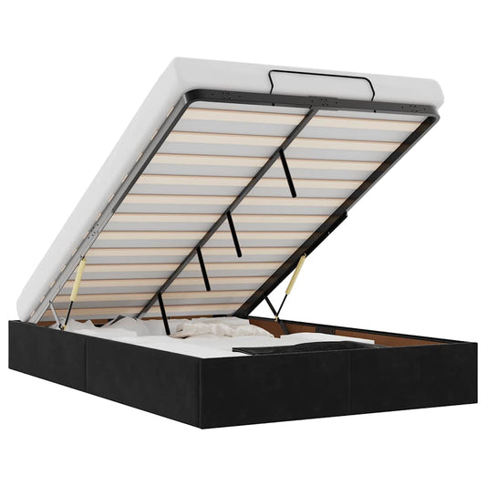 vidaXL Οθωμανικό πλαίσιο κρεβατιού χωρίς στρώμα Μαύρο 120x200cm Velvet