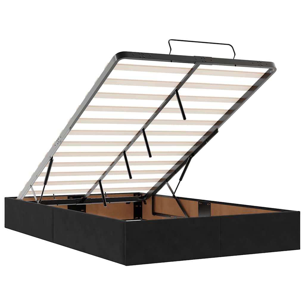 vidaXL Οθωμανικό πλαίσιο κρεβατιού χωρίς στρώμα Μαύρο 120x200cm Velvet