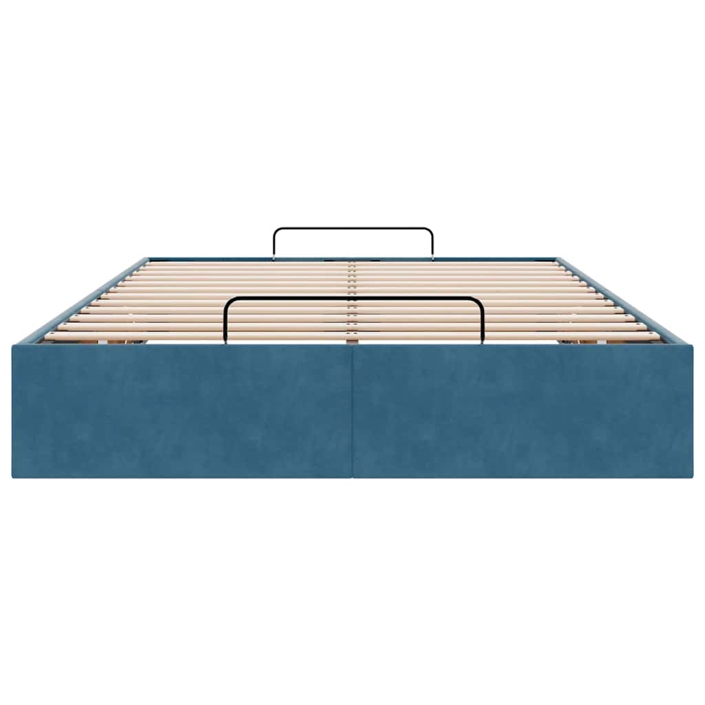 vidaXL Οθωμανικό πλαίσιο κρεβατιού χωρίς στρώμα Σκούρο μπλε Velvet