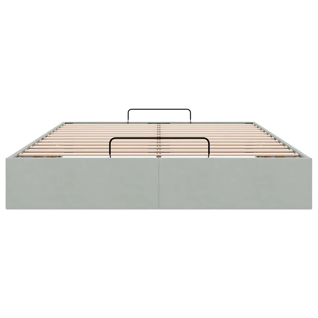 vidaXL Οθωμανικό πλαίσιο κρεβατιού χωρίς στρώμα ανοιχτό γκρι Velvet