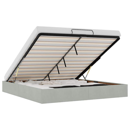 vidaXL Οθωμανικό πλαίσιο κρεβατιού χωρίς στρώμα ανοιχτό γκρι Velvet