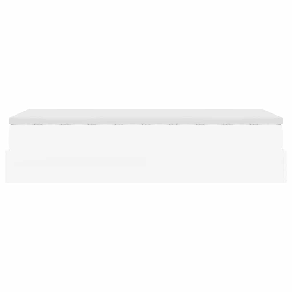 vidaXL Οθωμανικό κρεβάτι με στρώμα Λευκό 80x200cm Faux Leather