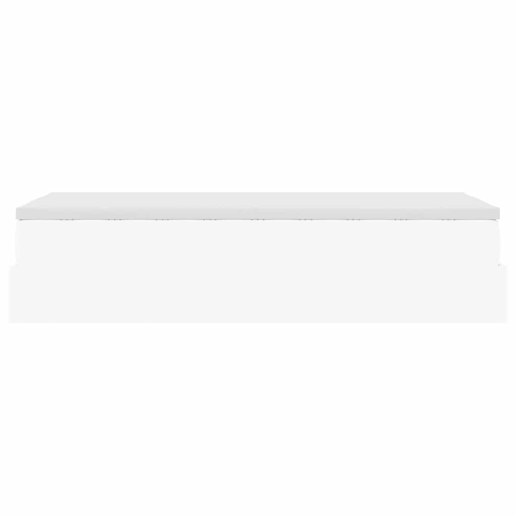 vidaXL Οθωμανικό κρεβάτι με στρώμα Λευκό 90x200cm Faux Leather
