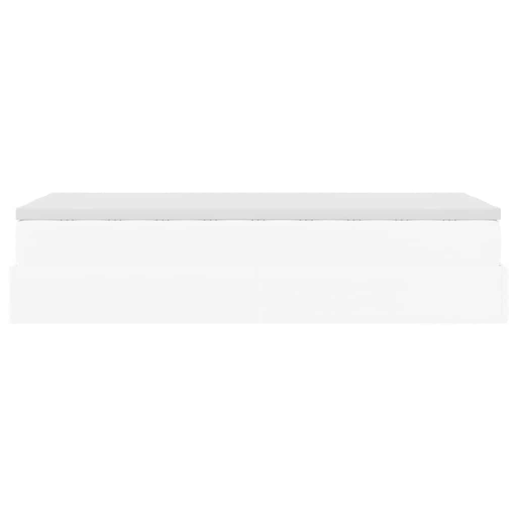 vidaXL Οθωμανικό κρεβάτι με στρώμα Λευκό 100x200cm Faux Leather