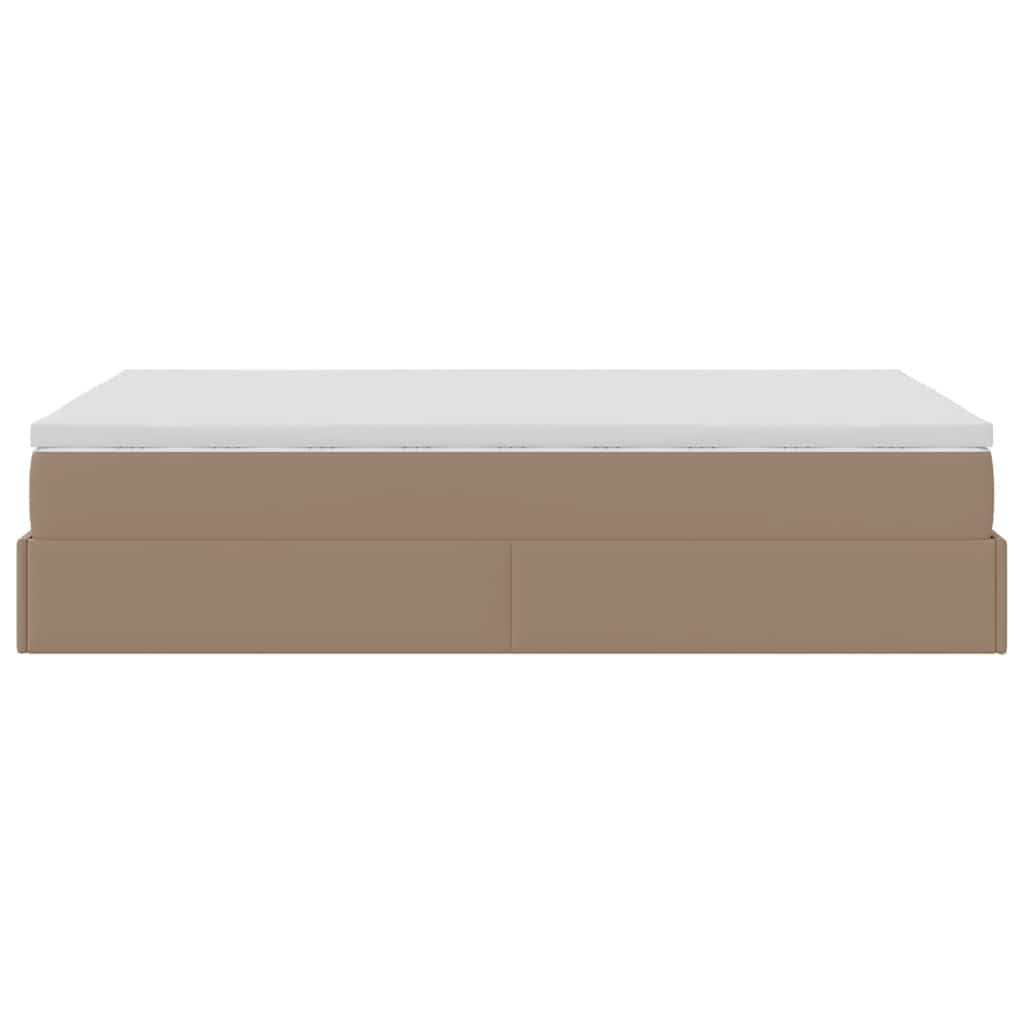 vidaXL Οθωμανικό κρεβάτι με στρώμα Cappucino 120x190cm Faux Leather