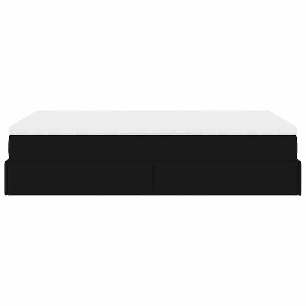 vidaXL Οθωμανικό κρεβάτι με στρώμα Μαύρο 120x200 cm Faux Leather