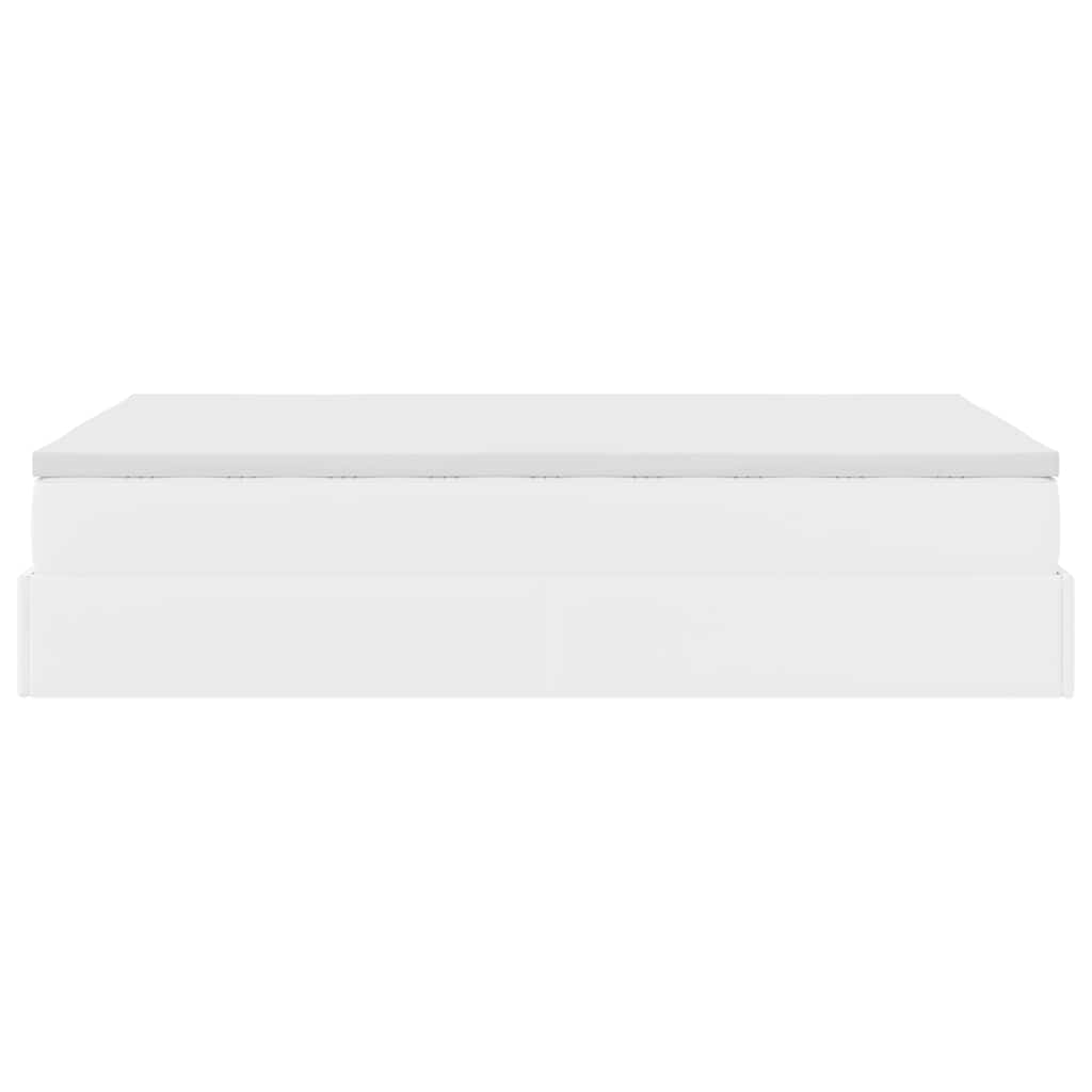 vidaXL Οθωμανικό κρεβάτι με στρώμα Λευκό 120x200cm Faux Leather
