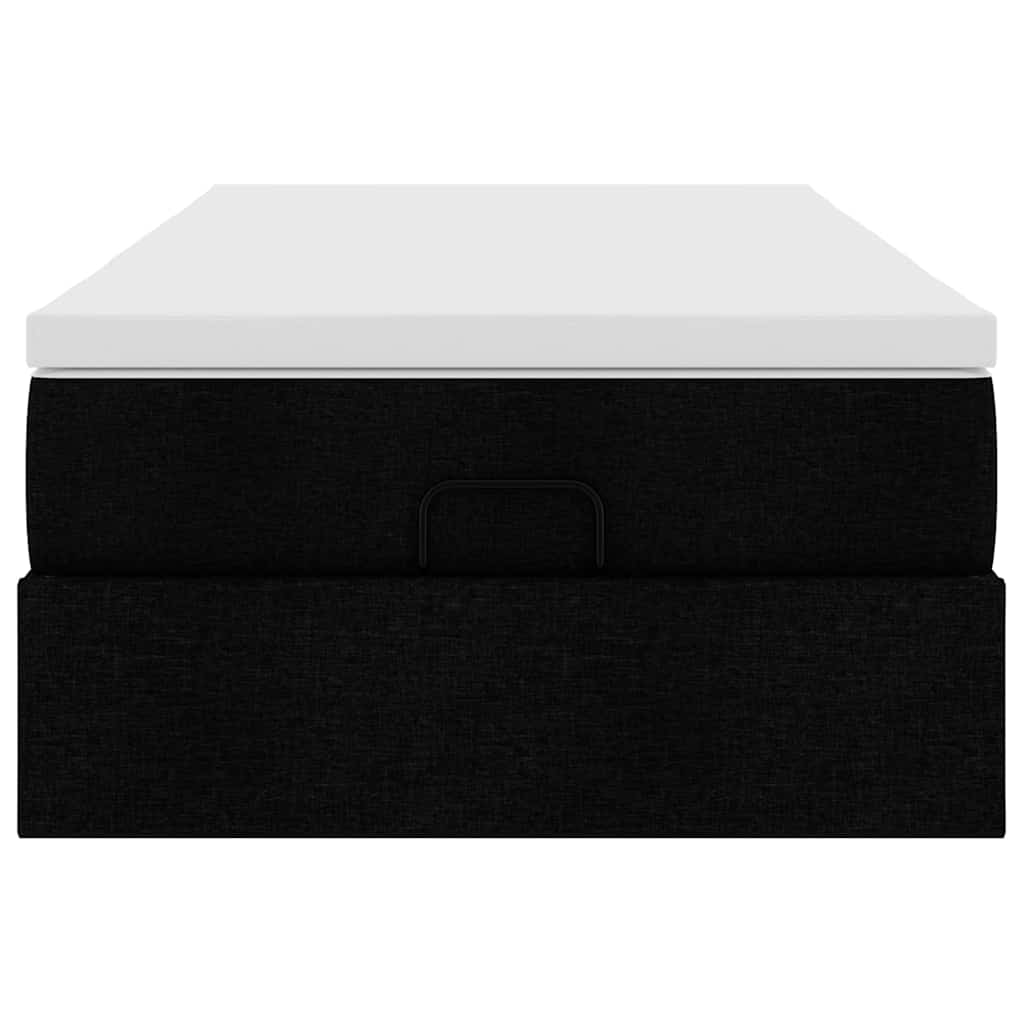 vidaXL Οθωμανικό κρεβάτι με στρώμα Μαύρο 80x200cm Ύφασμα