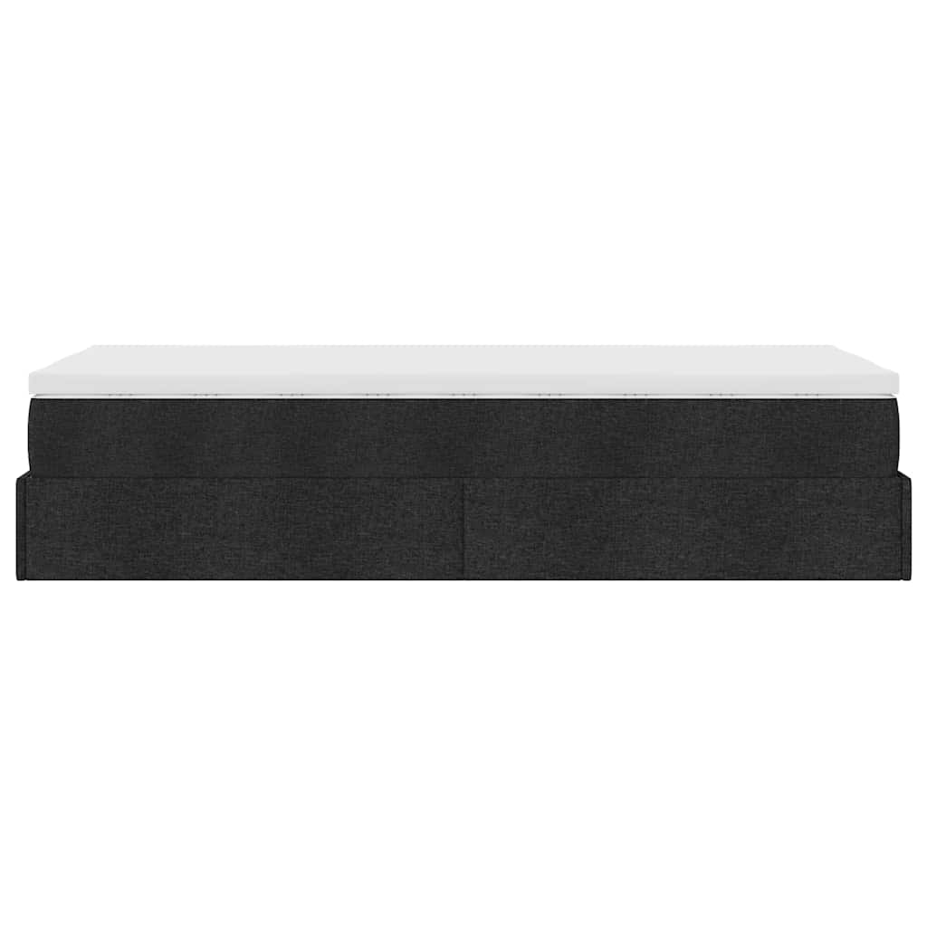 vidaXL Οθωμανικό κρεβάτι με στρώμα Μαύρο 80x200cm Ύφασμα