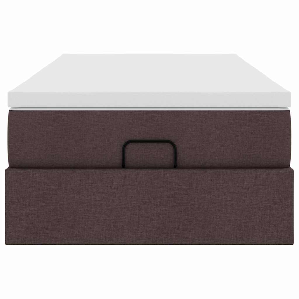 vidaXL Οθωμανικό κρεβάτι με στρώμα Σκούρο καφέ 80x200cm ύφασμα