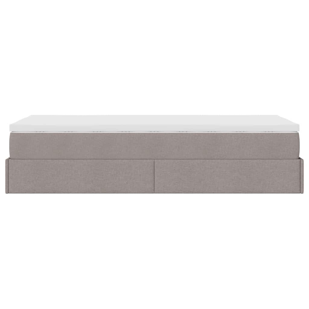 vidaXL Οθωμανικό κρεβάτι με στρώμα Taupe 80x200cm ύφασμα