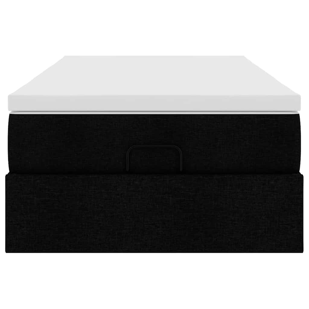 vidaXL Οθωμανικό κρεβάτι με στρώμα Μαύρο 90x190cm Ύφασμα