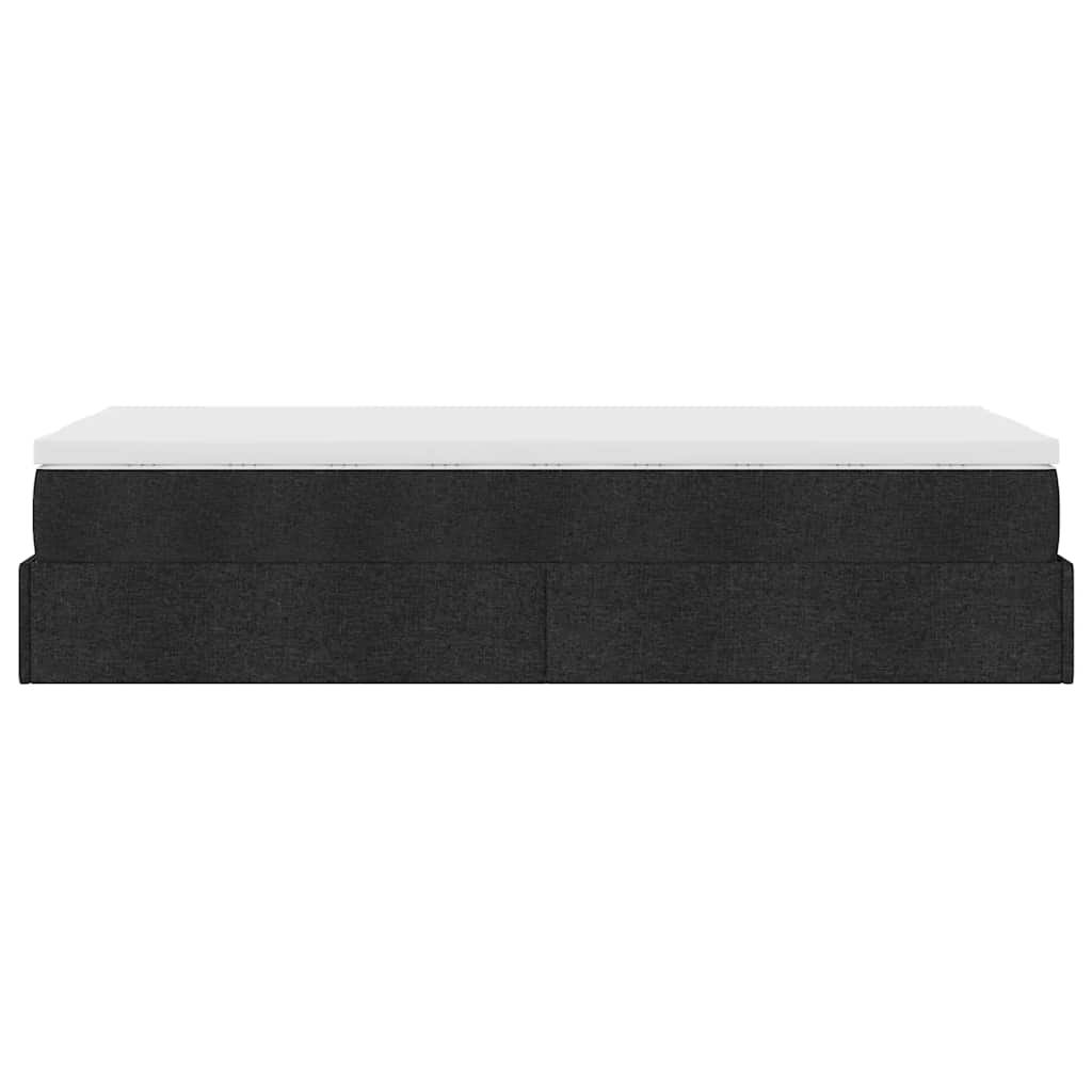 vidaXL Οθωμανικό κρεβάτι με στρώμα Μαύρο 90x190cm Ύφασμα