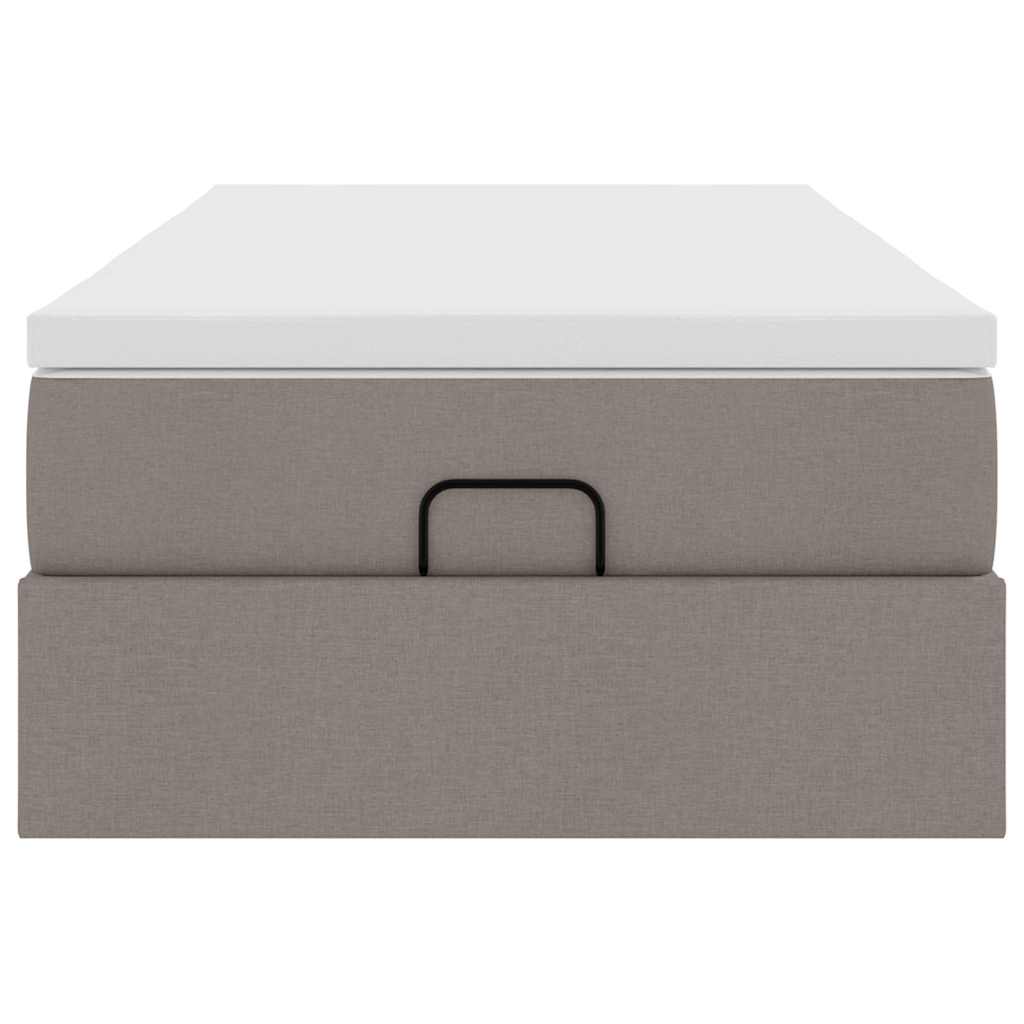 vidaXL Οθωμανικό κρεβάτι με στρώμα Taupe 90x190cm ύφασμα