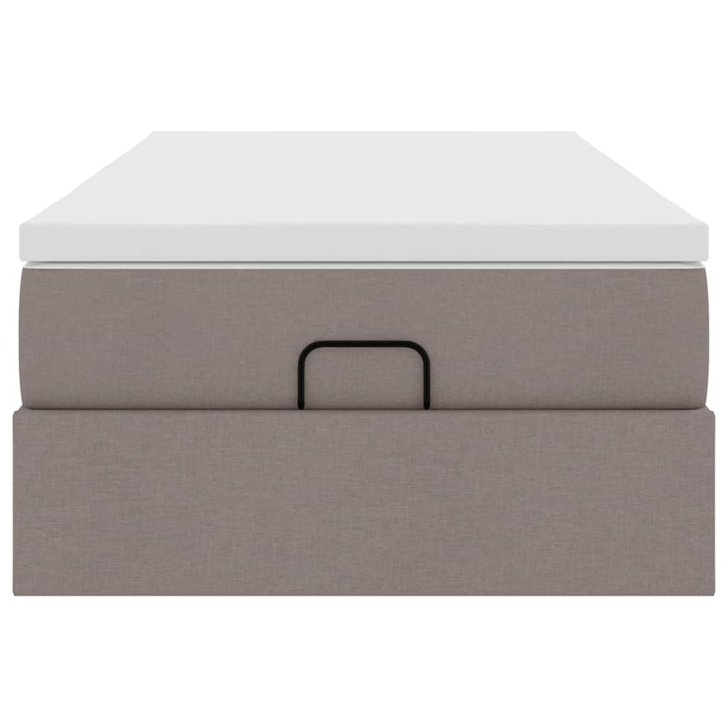 vidaXL Οθωμανικό κρεβάτι με στρώμα Taupe 90x200cm ύφασμα