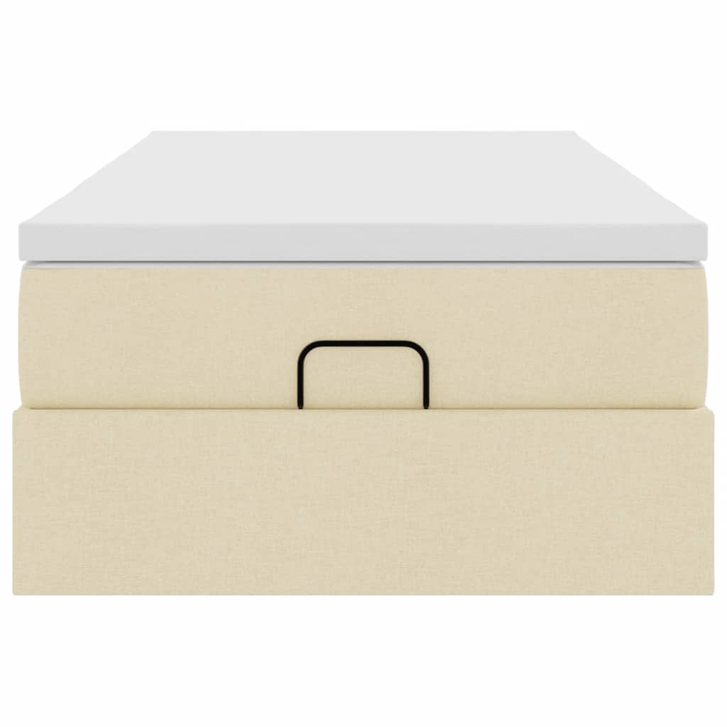 vidaXL Οθωμανικό κρεβάτι με στρώμα Cream 100x200cm ύφασμα