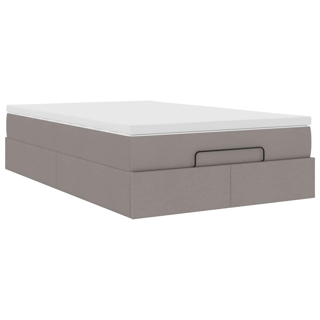 vidaXL Οθωμανικό κρεβάτι με στρώμα Taupe 120x190 cm Ύφασμα