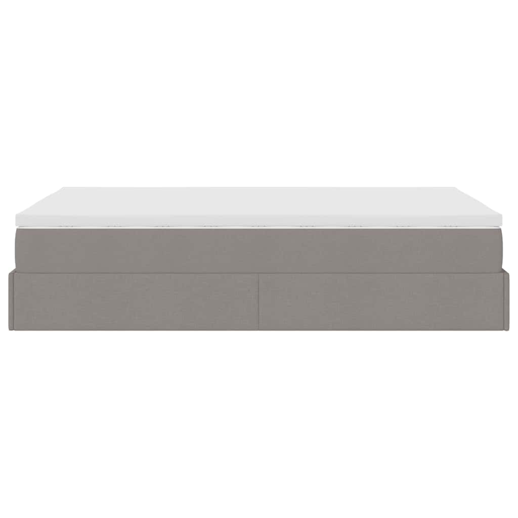 vidaXL Οθωμανικό κρεβάτι με στρώμα Taupe 120x190 cm Ύφασμα