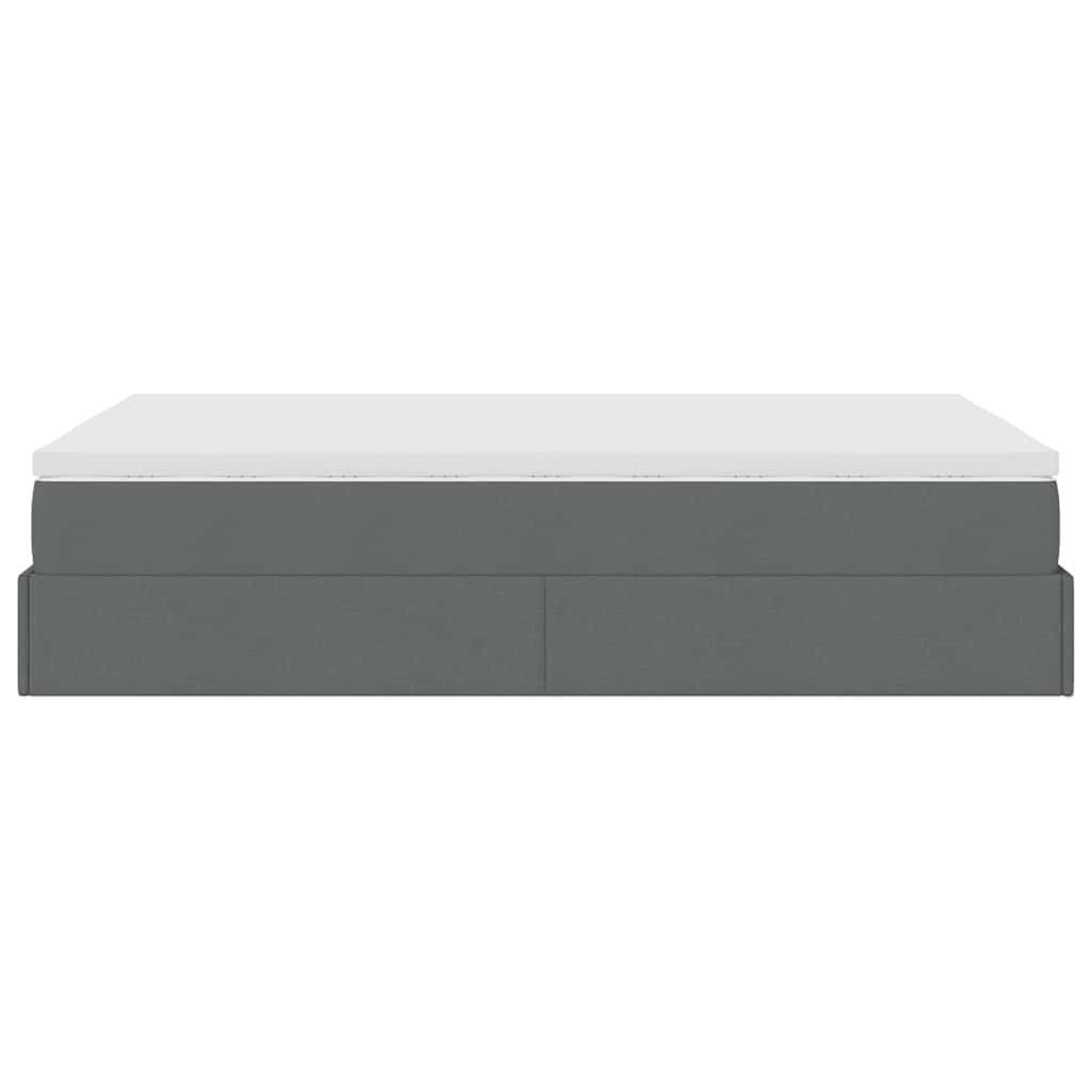 vidaXL Οθωμανικό κρεβάτι με στρώμα Σκούρο γκρι 120x200cm ύφασμα