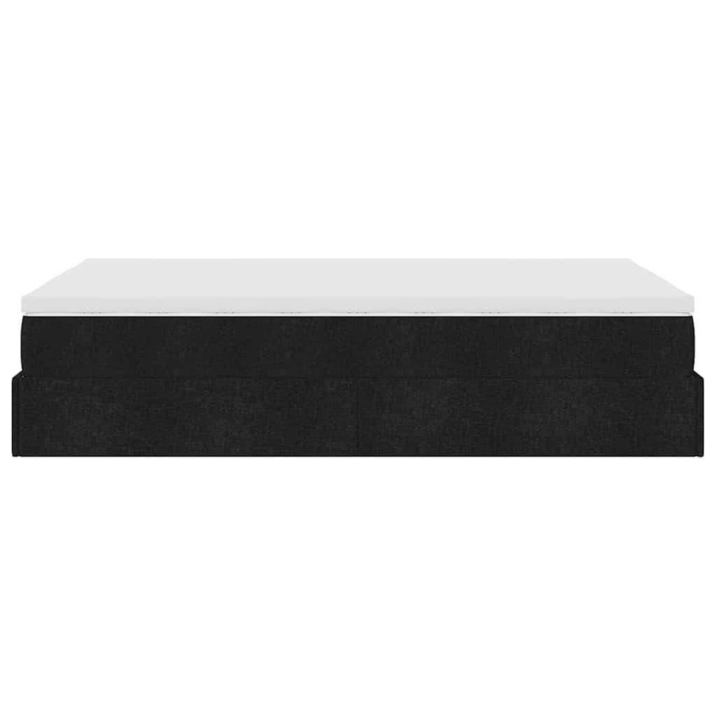 vidaXL Οθωμανικό κρεβάτι με στρώμα Μαύρο 120x200cm Ύφασμα
