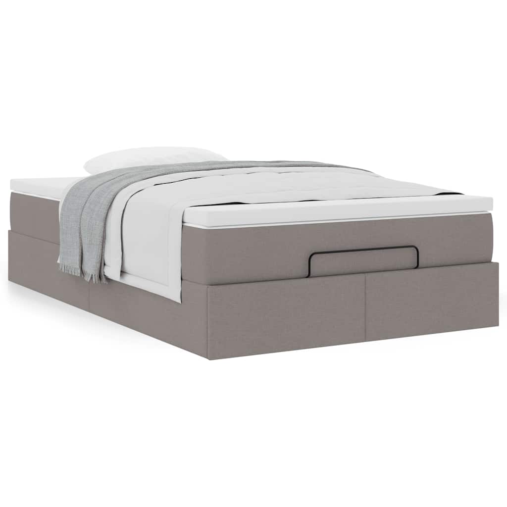 vidaXL Οθωμανικό κρεβάτι με στρώμα Taupe 120x200cm ύφασμα