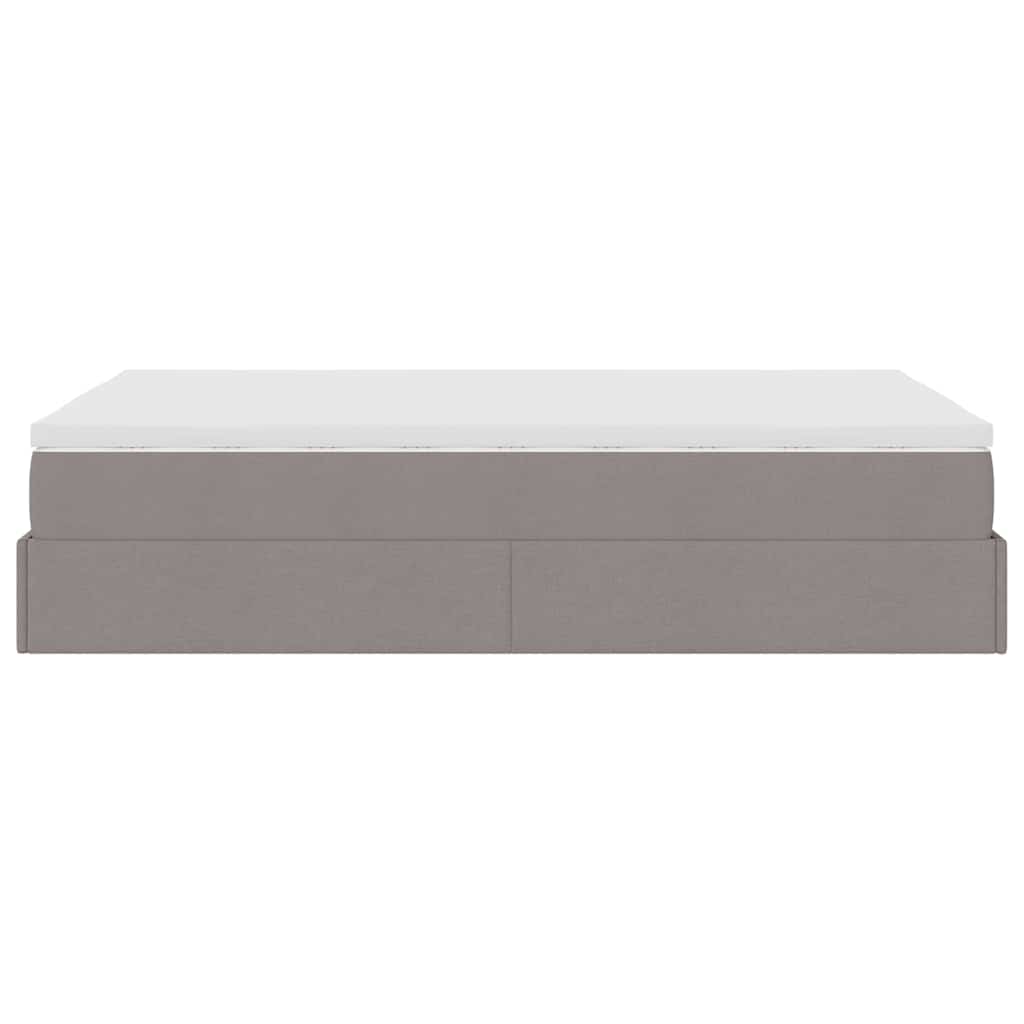 vidaXL Οθωμανικό κρεβάτι με στρώμα Taupe 120x200cm ύφασμα