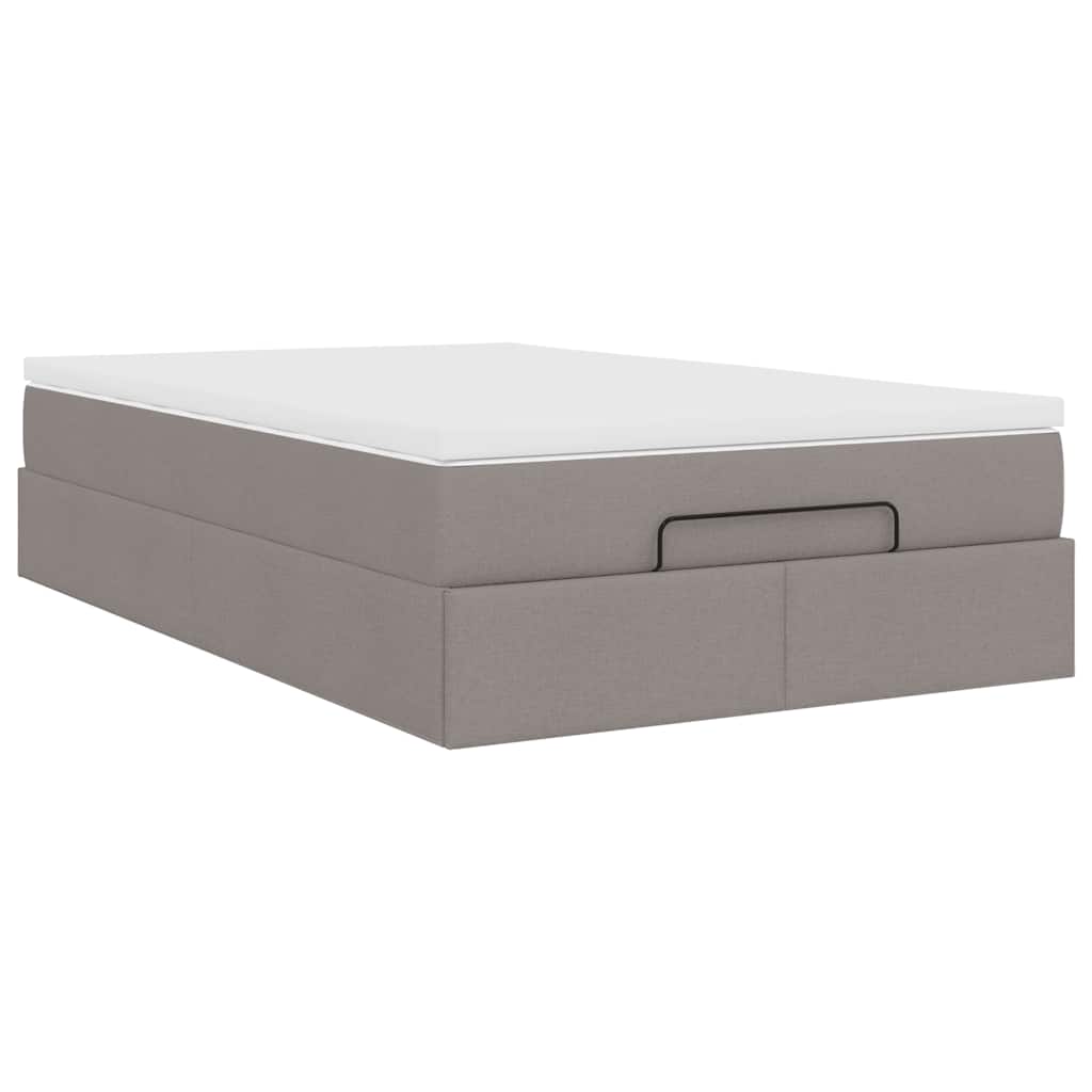 vidaXL Οθωμανικό κρεβάτι με στρώμα Taupe 120x200cm ύφασμα