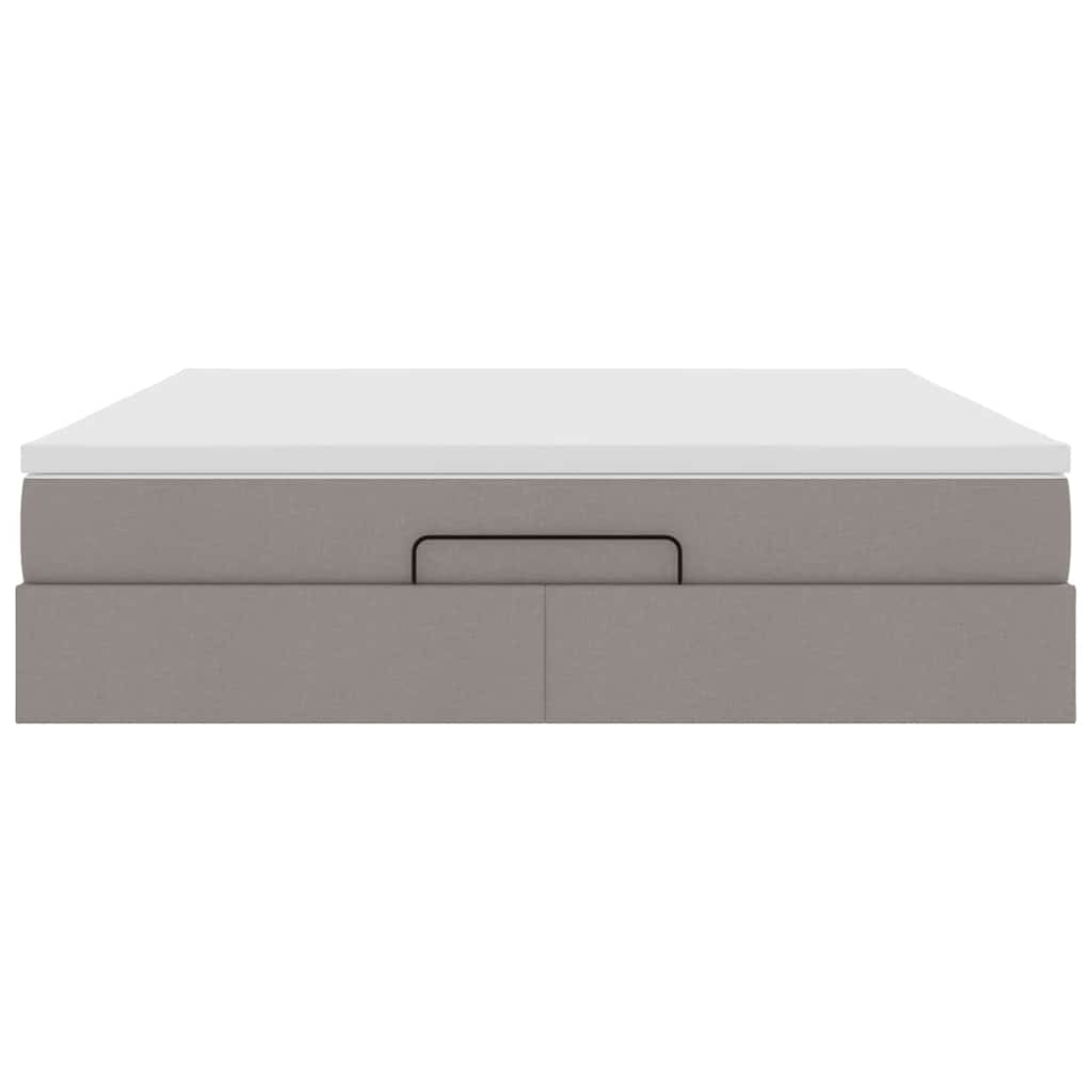 vidaXL Οθωμανικό κρεβάτι με στρώμα Taupe 180x200cm ύφασμα