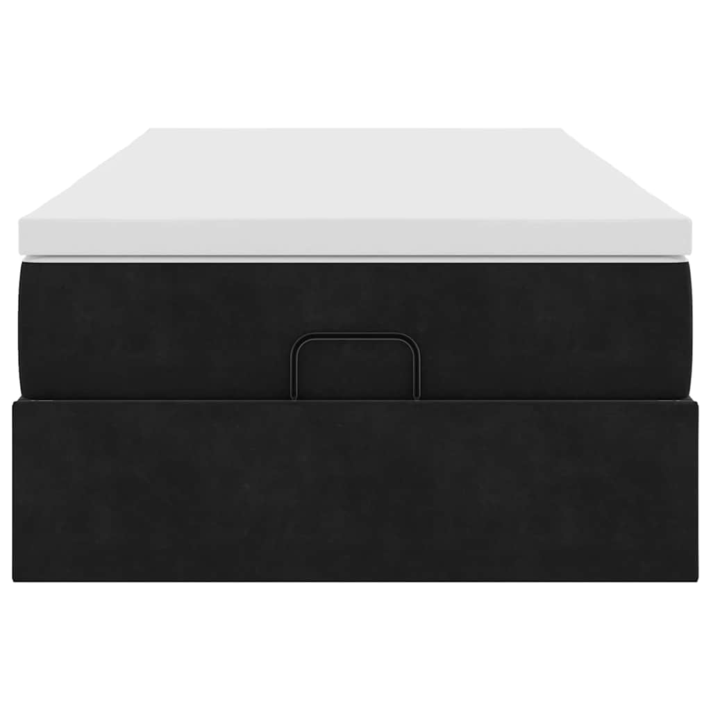 vidaXL Οθωμανικό κρεβάτι με στρώμα Μαύρο 80x200cm Velvet