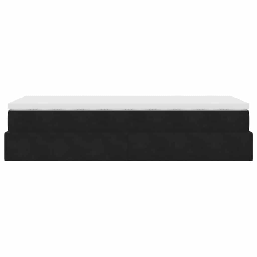 vidaXL Οθωμανικό κρεβάτι με στρώμα Μαύρο 80x200cm Velvet