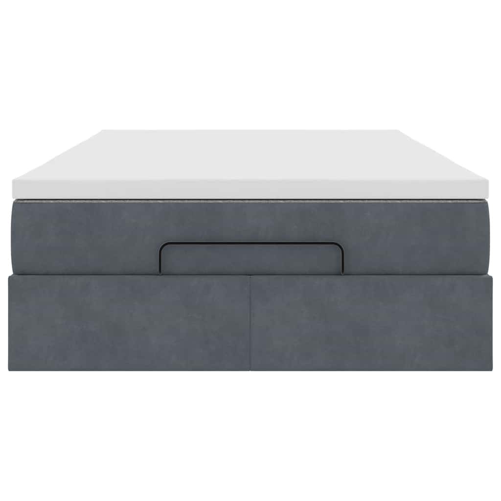 vidaXL Οθωμανικό κρεβάτι με στρώμα σκούρο γκρι 120x190 cm Velvet