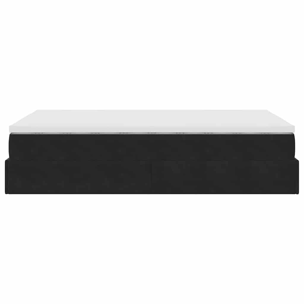 vidaXL Οθωμανικό κρεβάτι με στρώμα Μαύρο 120x190 cm Velvet