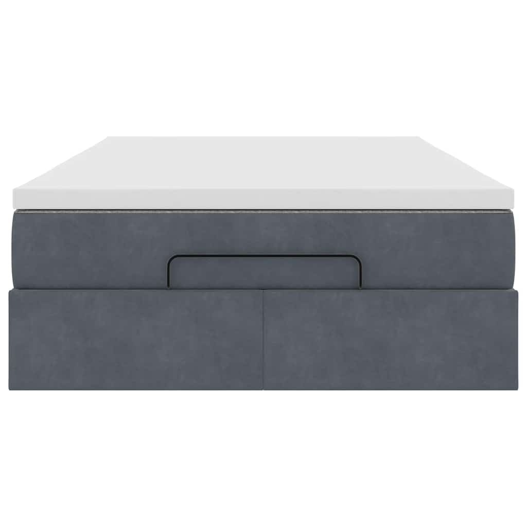 vidaXL Οθωμανικό κρεβάτι με στρώμα Σκούρο γκρι 120x200cm Velvet