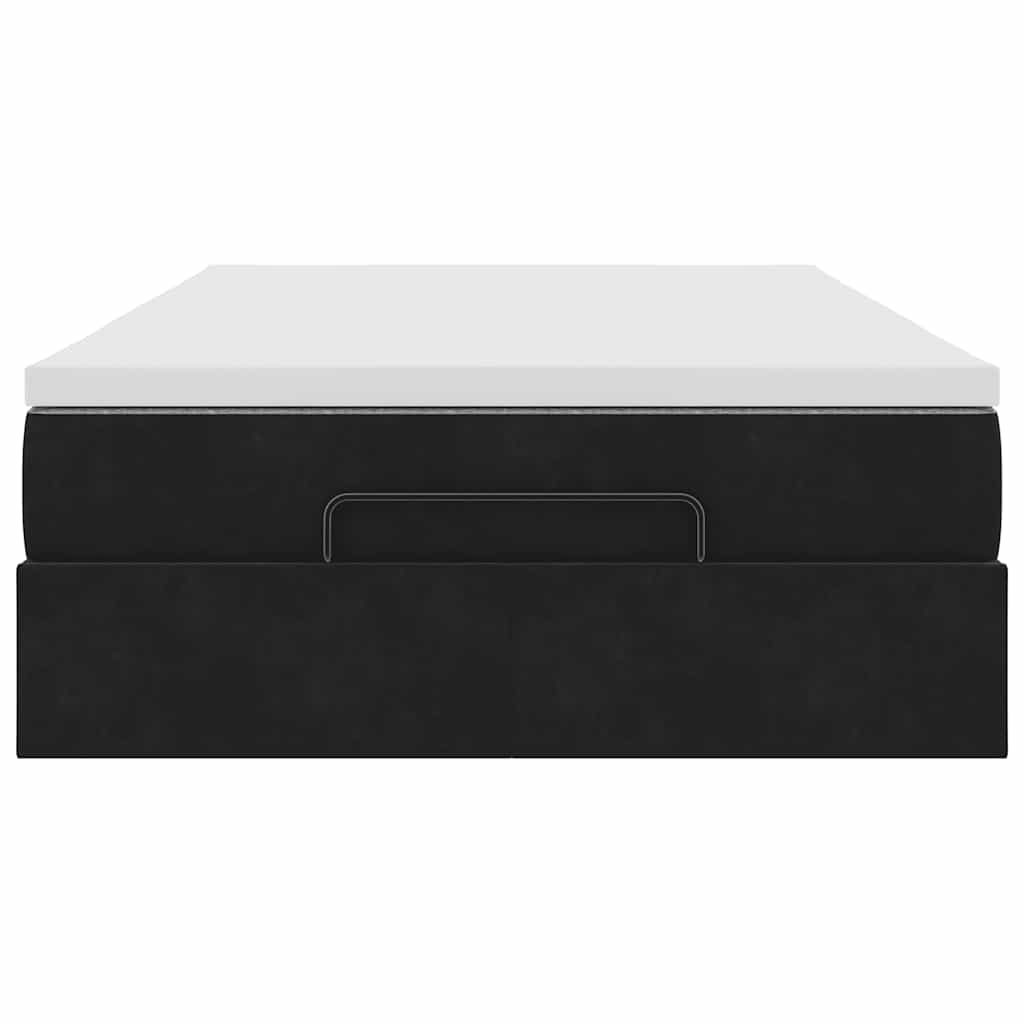 vidaXL Οθωμανικό κρεβάτι με στρώμα Μαύρο 120x200cm Velvet