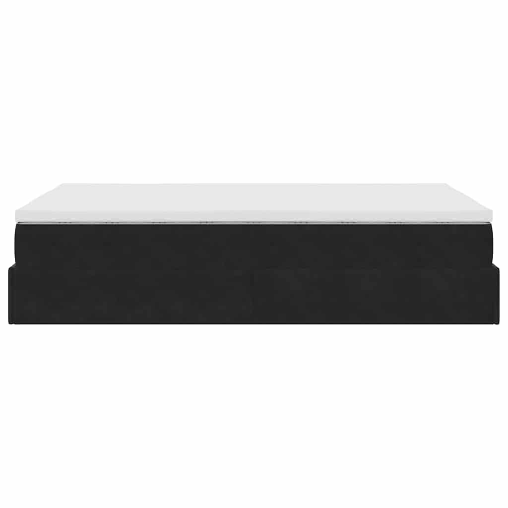 vidaXL Οθωμανικό κρεβάτι με στρώμα Μαύρο 120x200cm Velvet