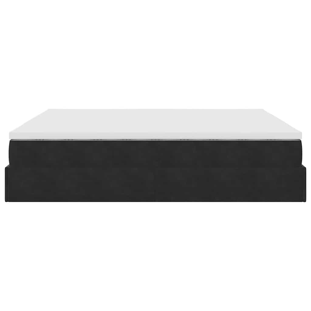 vidaXL Οθωμανικό κρεβάτι με στρώμα Μαύρο 180x200cm Velvet