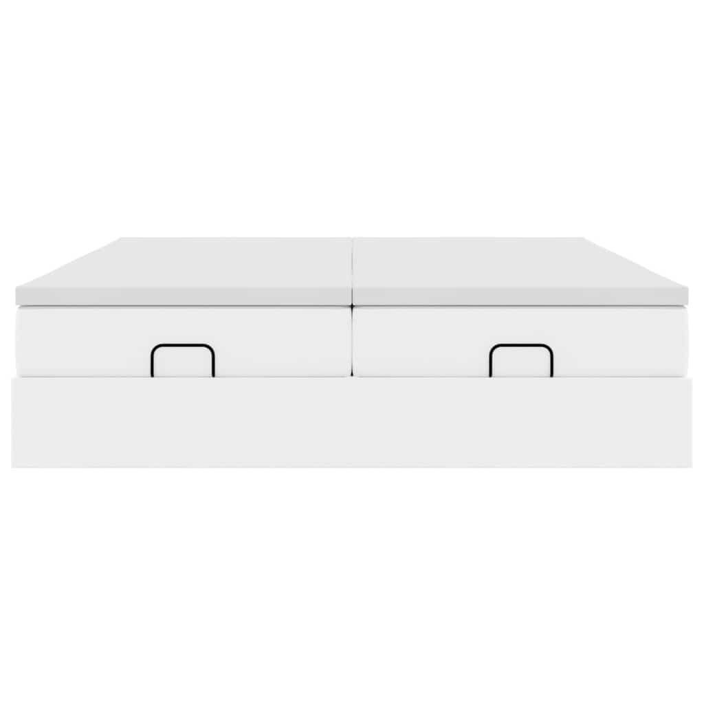 vidaXL Οθωμανικό κρεβάτι με στρώματα Λευκό 180x200cm Faux Leather