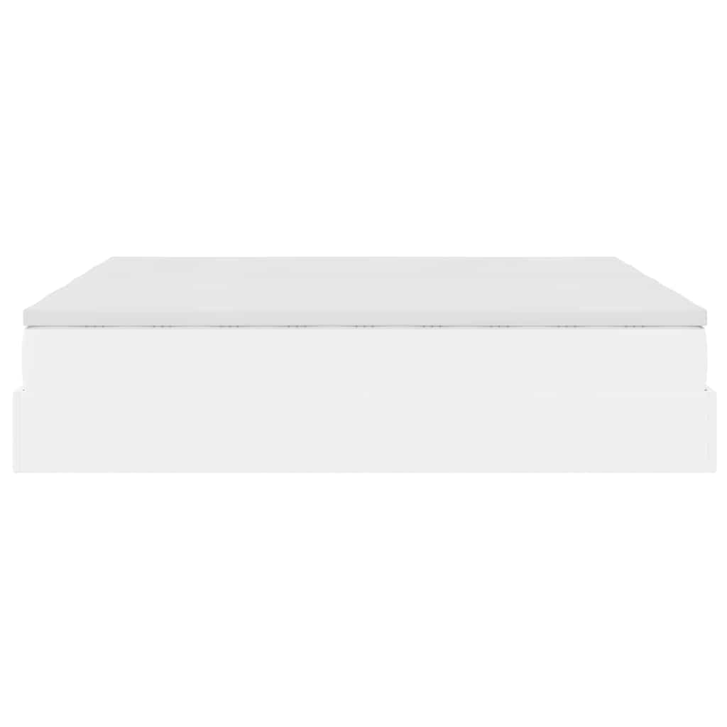 vidaXL Οθωμανικό κρεβάτι με στρώματα Λευκό 180x200cm Faux Leather