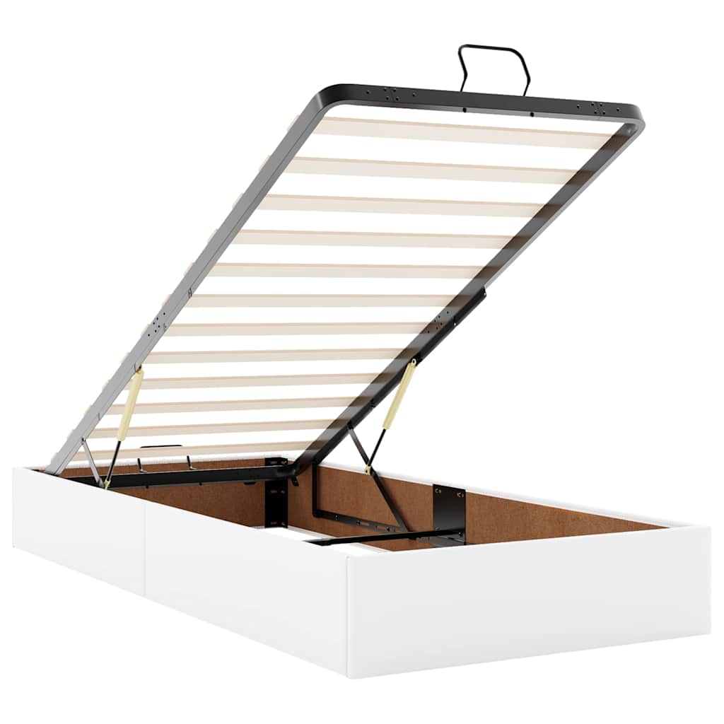 vidaXL Οθωμανικό κρεβάτι με στρώματα Λευκό 180x200cm Faux Leather