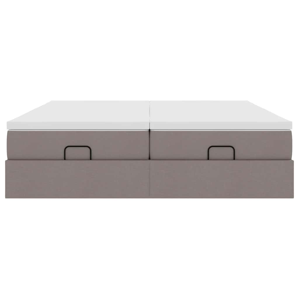 vidaXL Οθωμανικό κρεβάτι με στρώματα Taupe 180x200cm ύφασμα