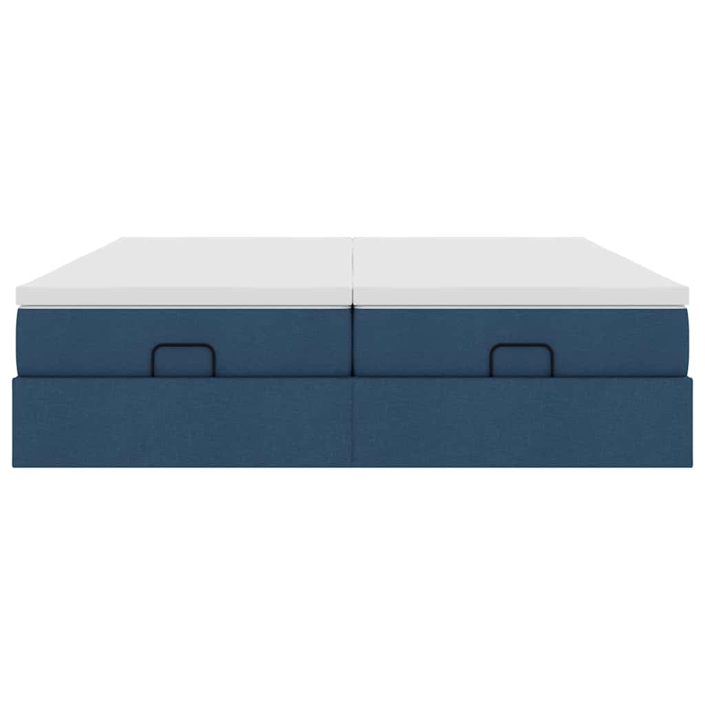 vidaXL Οθωμανικό κρεβάτι με στρώματα μπλε 180x200cm ύφασμα